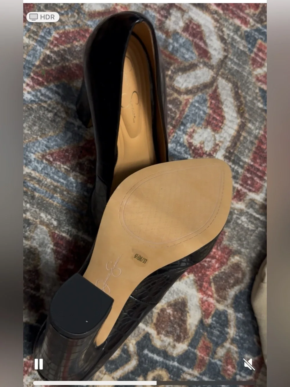 JESSICA SIMPSON Glynis black croc embossed High Heel platform. New without box.